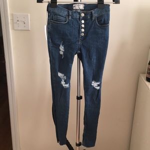 Free People Distressed Skinny Jeans